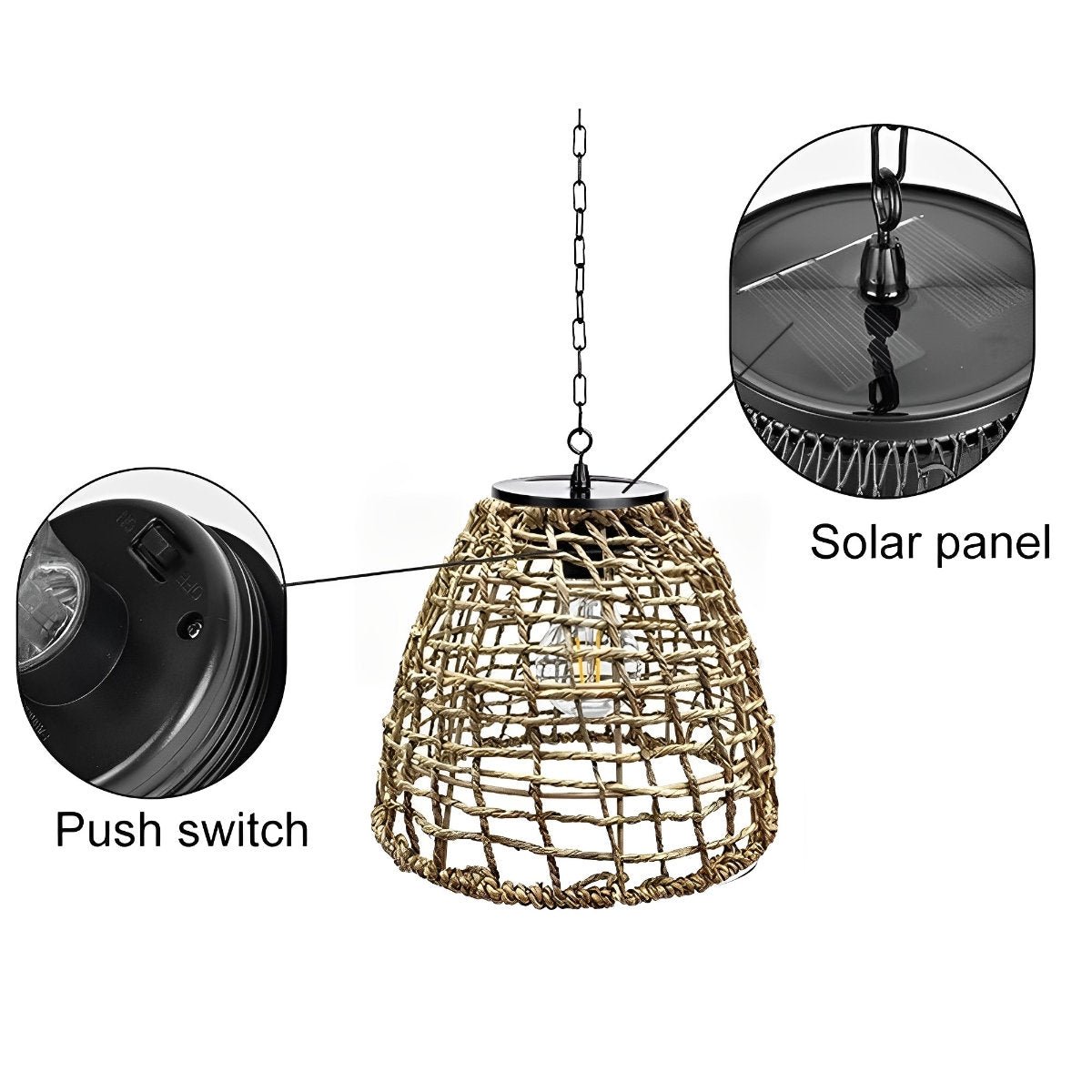 Waterproof Solar Bell Shaped Outdoor Lanterns Pendant Lights - Flyachilles