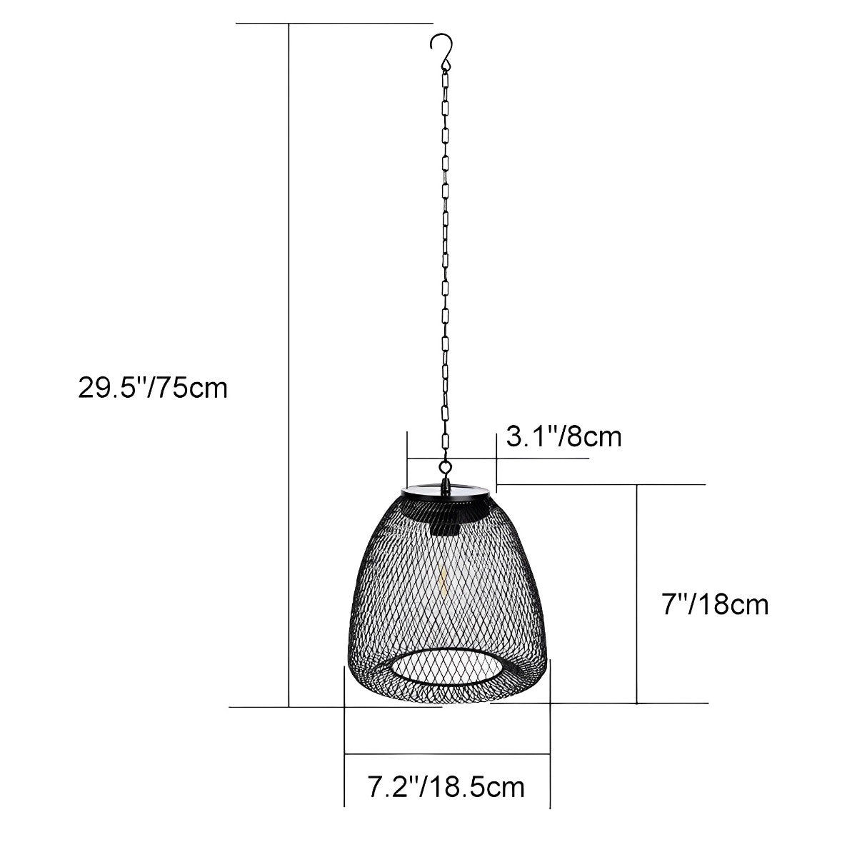 Waterproof Solar Bell Shaped Outdoor Lanterns Pendant Lights - Flyachilles