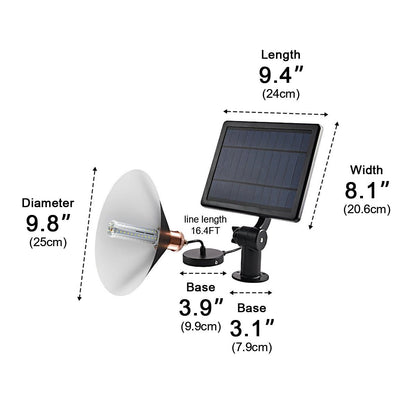 Waterproof Solar Classic Conical Shade LED Pendant Light Hanging Lights - Flyachilles