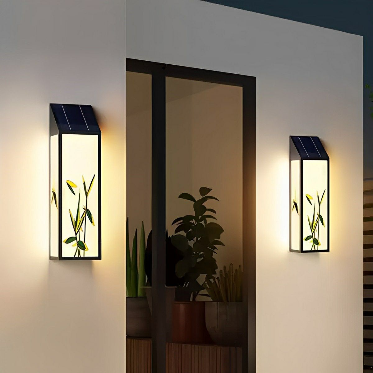 Waterproof Solar Enamel Ice Cracked Glass Outdoor Wall Lights - Flyachilles