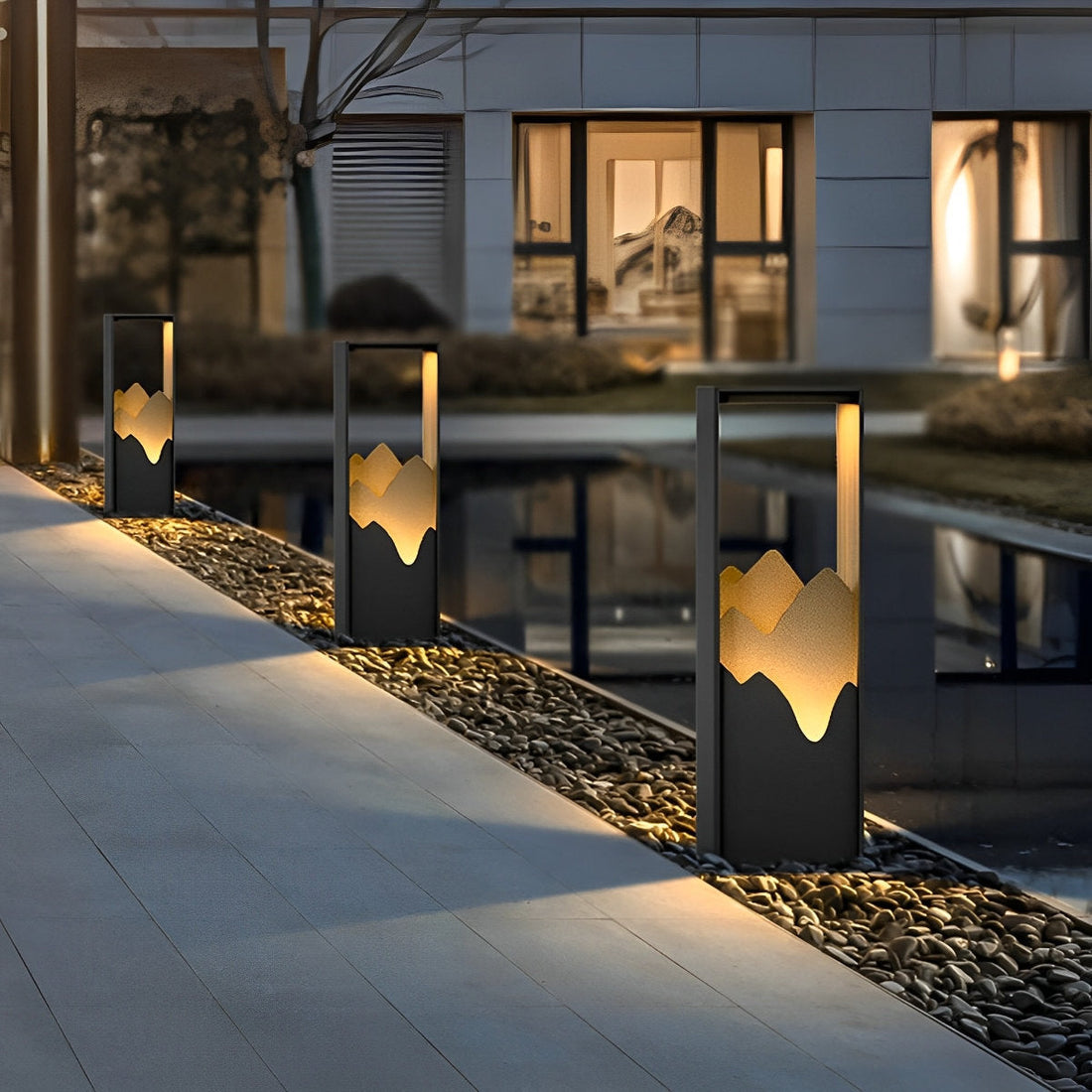 Waterproof Solar LED Mountain Scenery Outdoor Path Lights Corridor Pillar Light - Flyachilles
