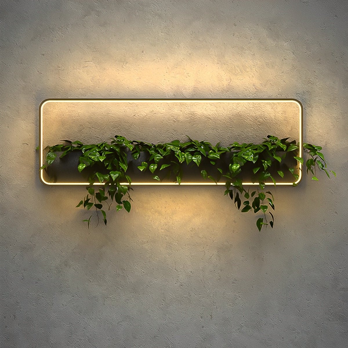 succulent wall sconce Waterproof Solar LED Outdoor Wall Light Wall Wall Sconce Plants Pot Multipurpose Nature Friendly For Patio Yard Solar / Rectangular / 31.5 ''L