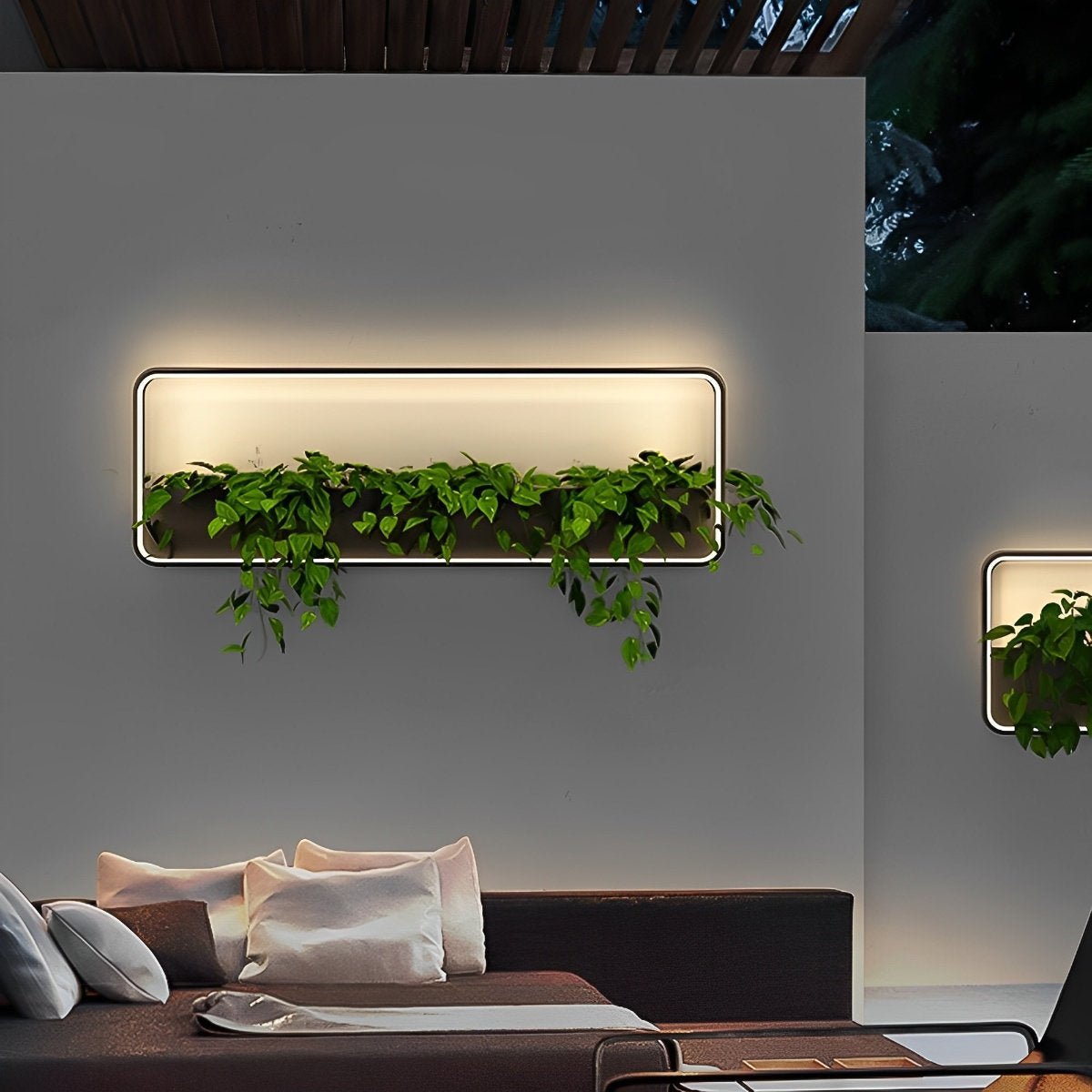 plant pot light Waterproof Solar LED Outdoor Wall Light Wall Wall Sconce Plants Pot Multipurpose Nature Friendly For Patio Yard Hardwired / Rectangular / 23.62 ''L