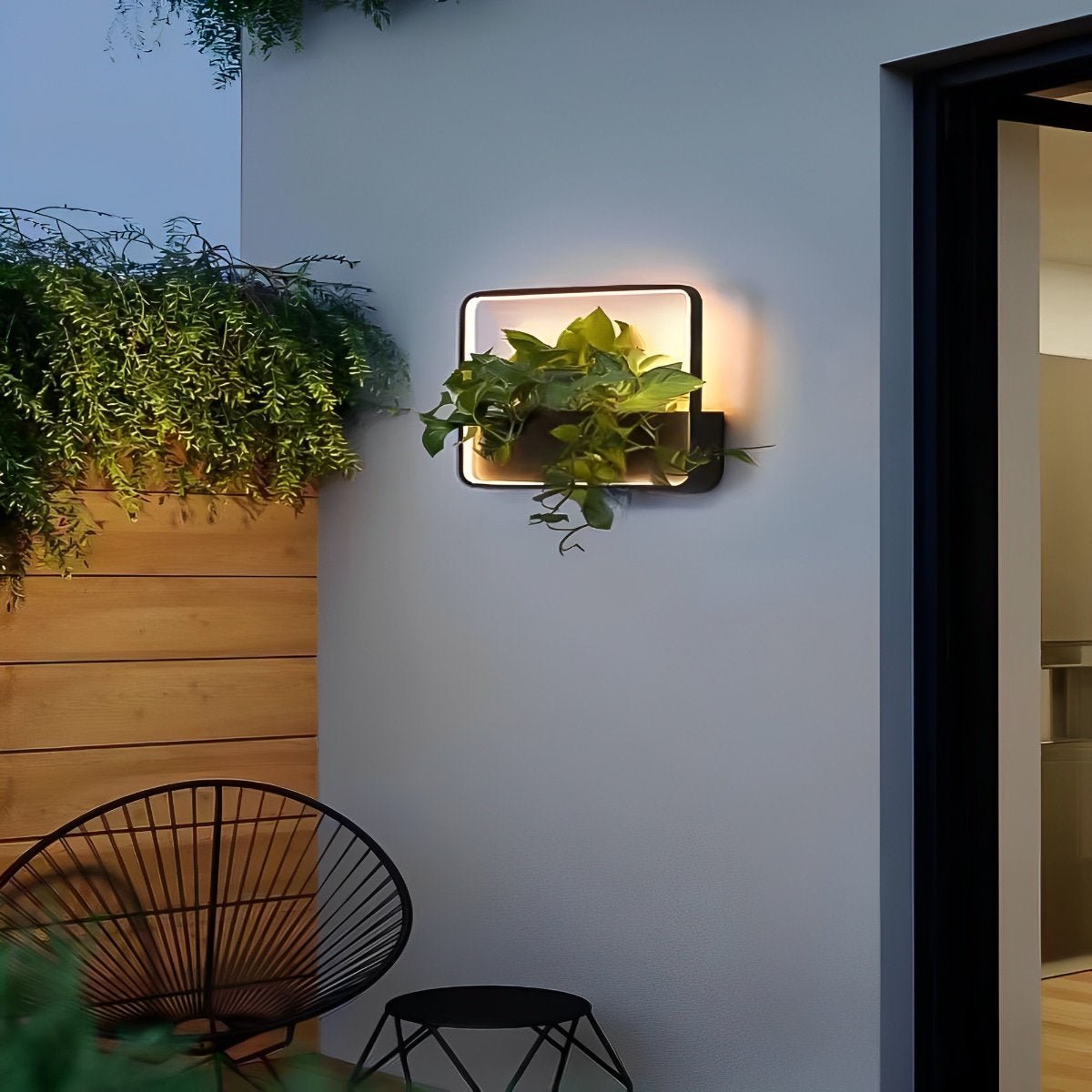 solar hanging plant light Waterproof Solar LED Outdoor Wall Light Wall Wall Sconce Plants Pot Multipurpose Nature Friendly For Patio Yard Hardwired / Square / 23.62 ''L