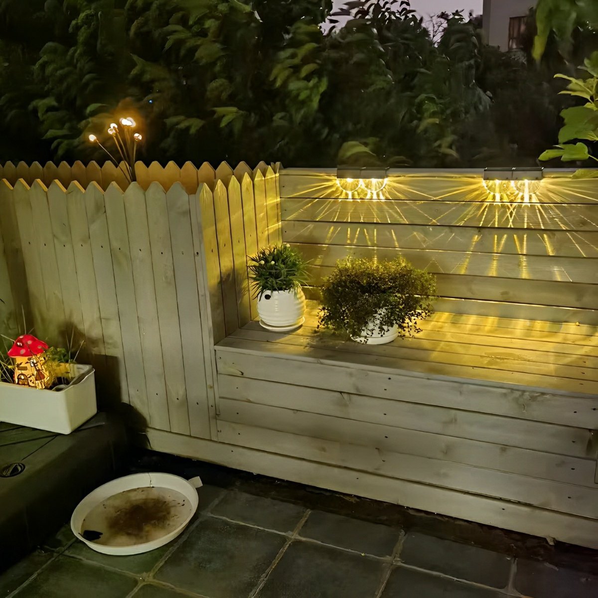 IMountek Solar Wall Light – 4 LEDs Outdoor Stair/Fence/Garden Lamp – Waterproof & Low Voltage