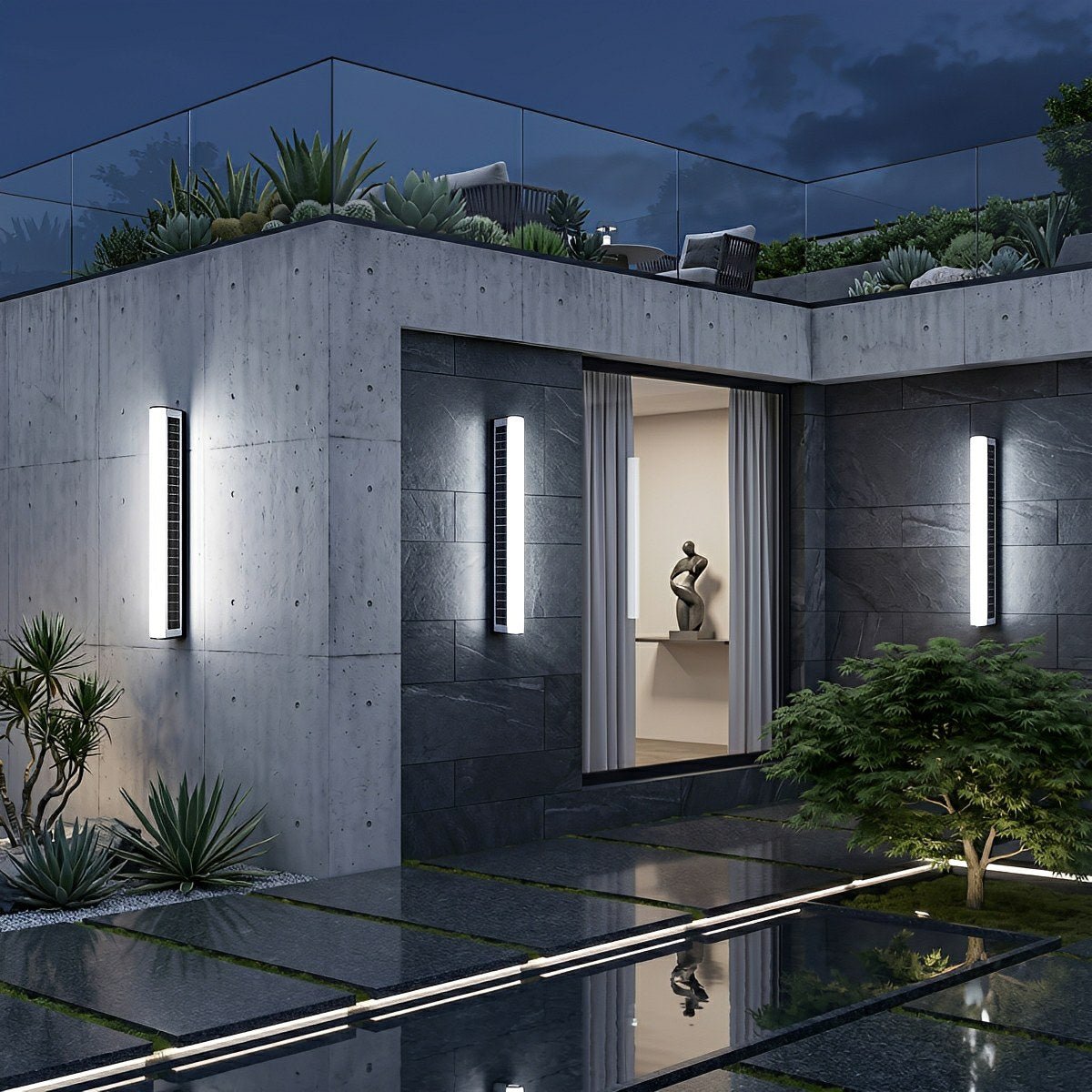 Waterproof Solar Modern Rectangular Minimalist LED Strip Light - Flyachilles