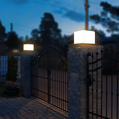 Waterproof Solar Modern Square LED Outdoor Post Lights - Flyachilles