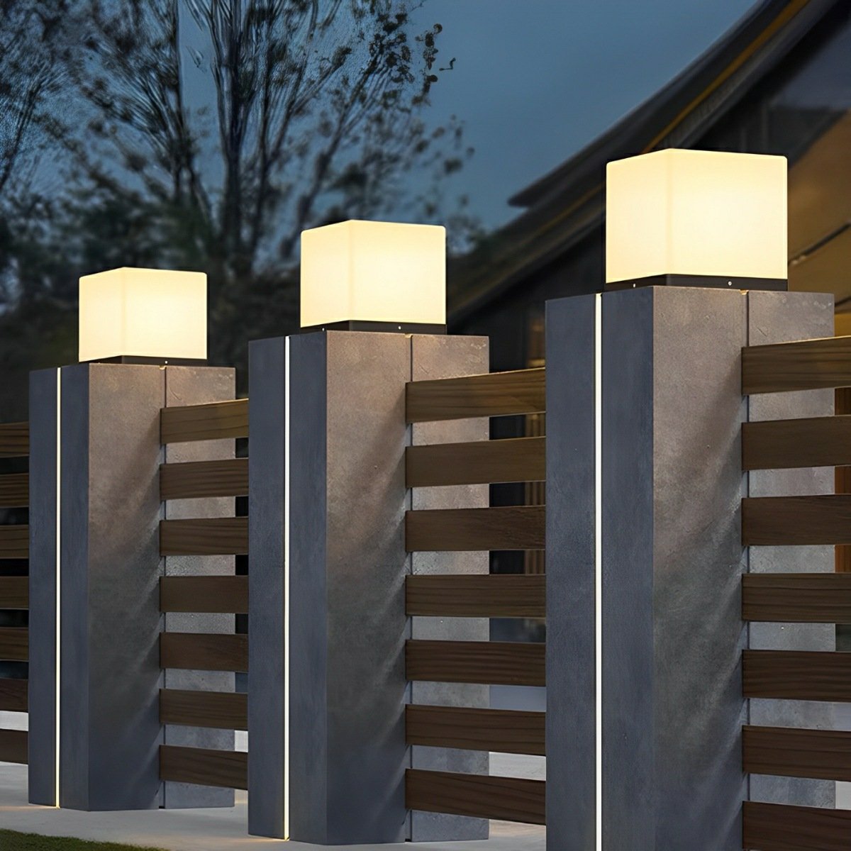 Waterproof Minimalist Cube LED Post Cap Lights Pillar Lights – Modern ...