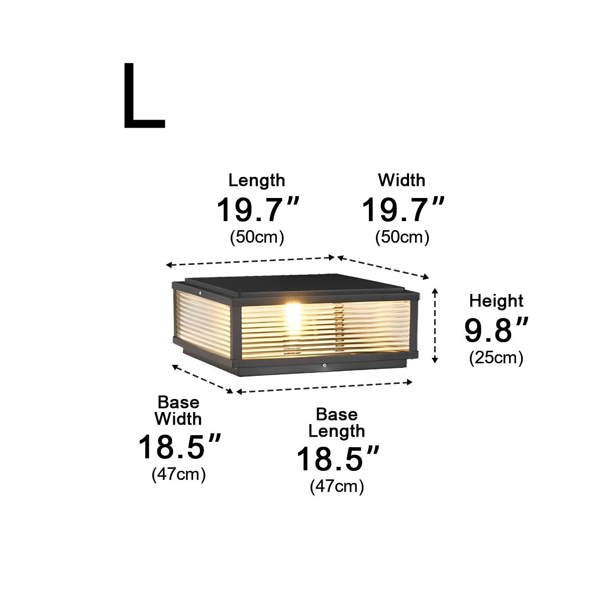 Waterproof Solar Modern Square Outdoor Post Lights Fence Pillar Light Remote - Flyachilles
