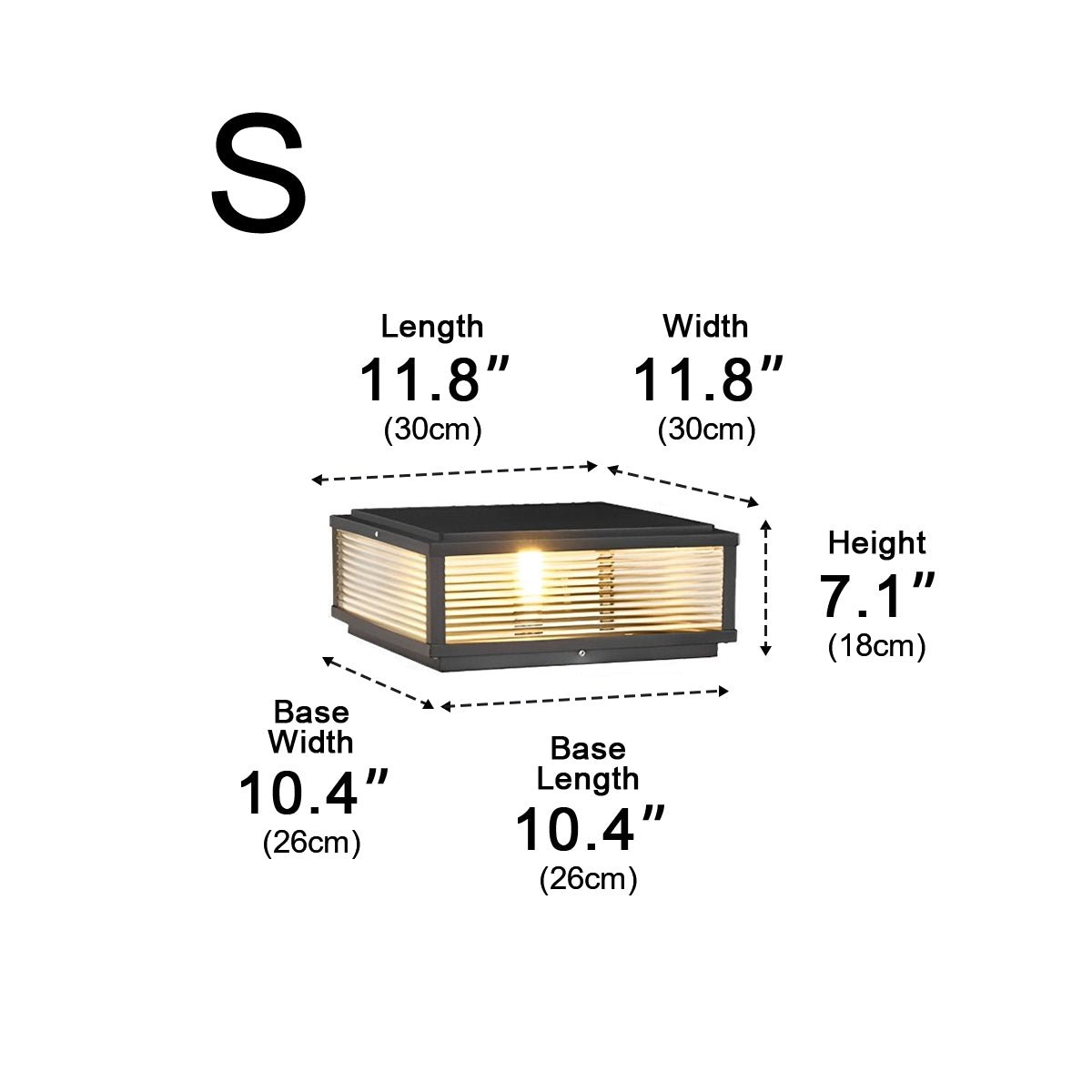 Waterproof Solar Modern Square Outdoor Post Lights Fence Pillar Light Remote - Flyachilles