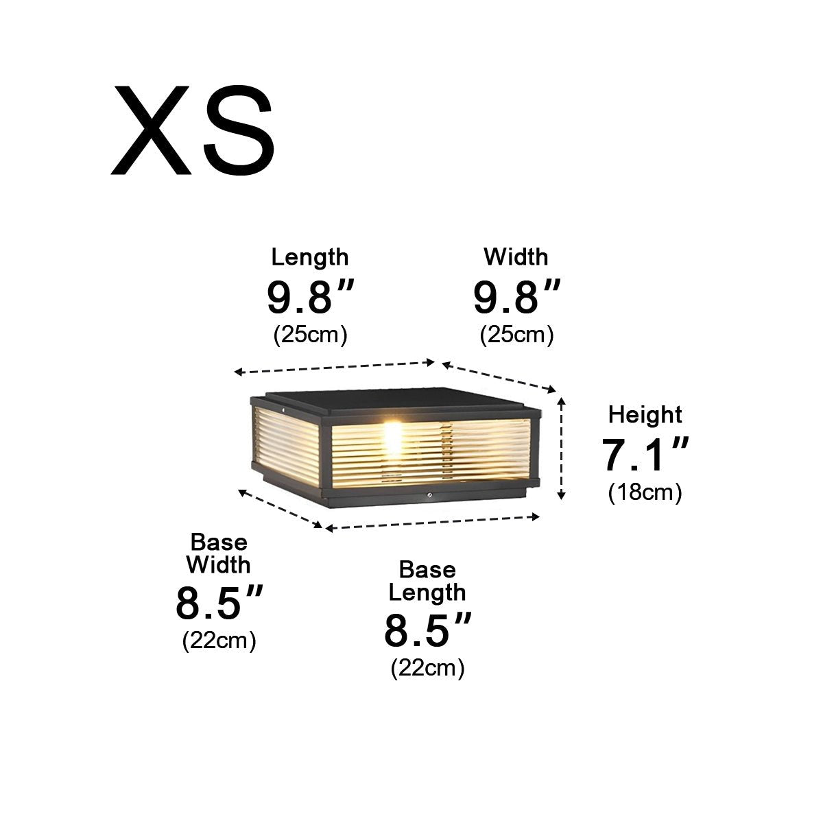 Waterproof Solar Modern Square Outdoor Post Lights Fence Pillar Light Remote - Flyachilles