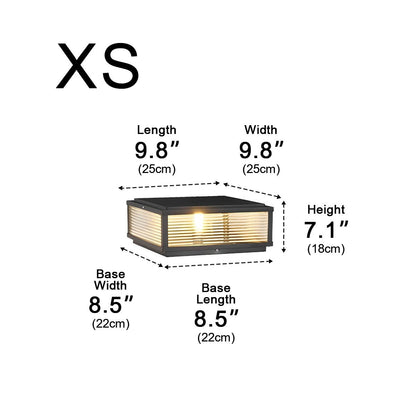 Waterproof Solar Modern Square Outdoor Post Lights Fence Pillar Light Remote - Flyachilles