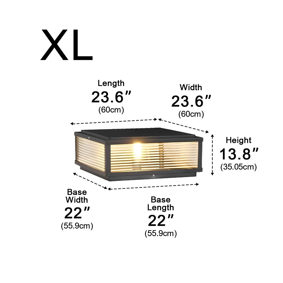 Waterproof Solar Modern Square Outdoor Post Lights Fence Pillar Light Remote - Flyachilles