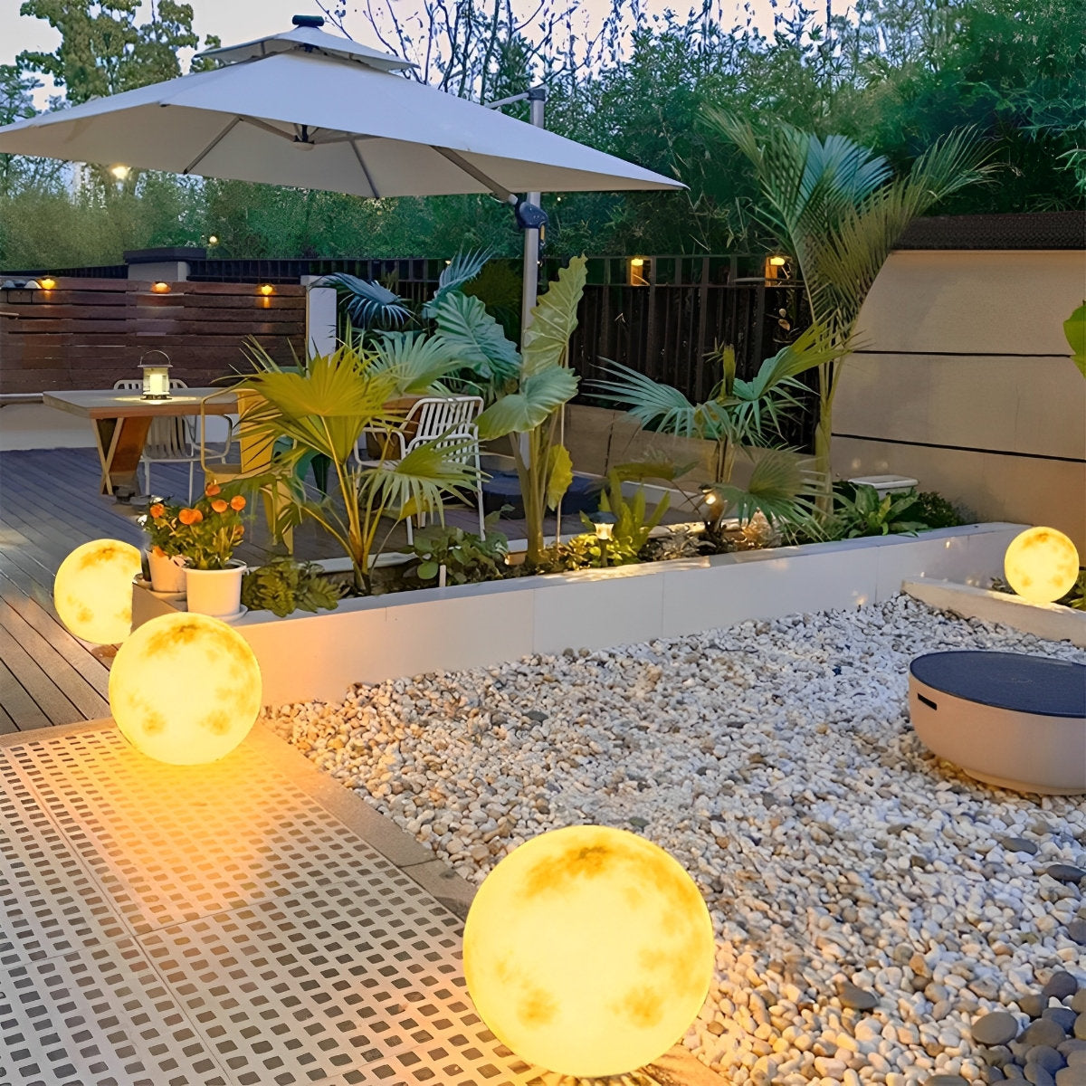 Waterproof Solar Moon Ball Lights Garden Landscape Lights - Flyachilles