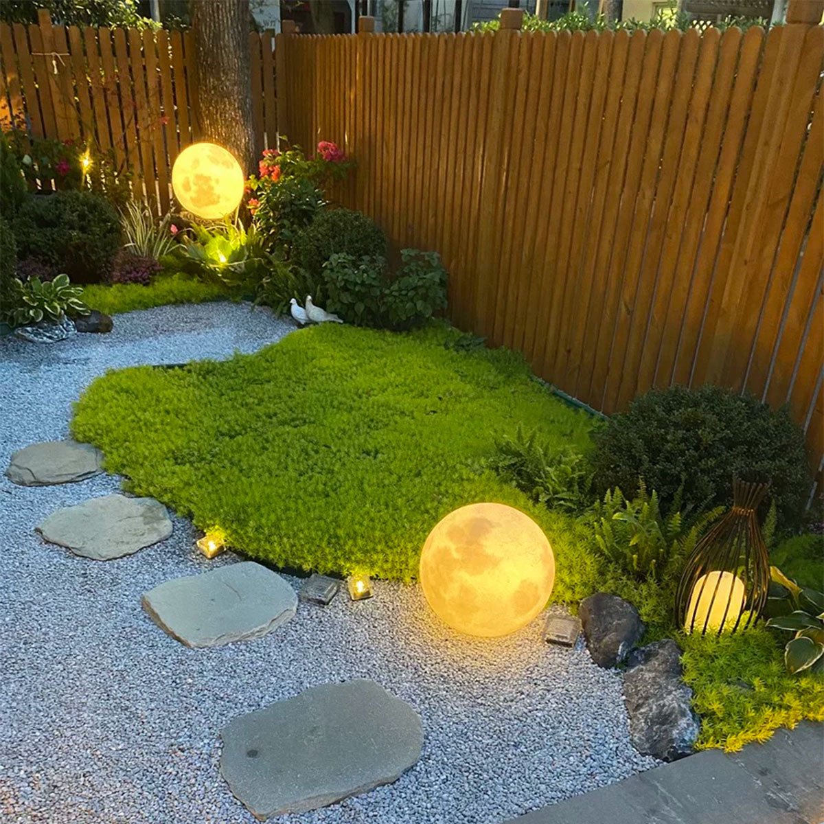 Waterproof Solar Moon Ball Lights Garden Landscape Lights - Flyachilles