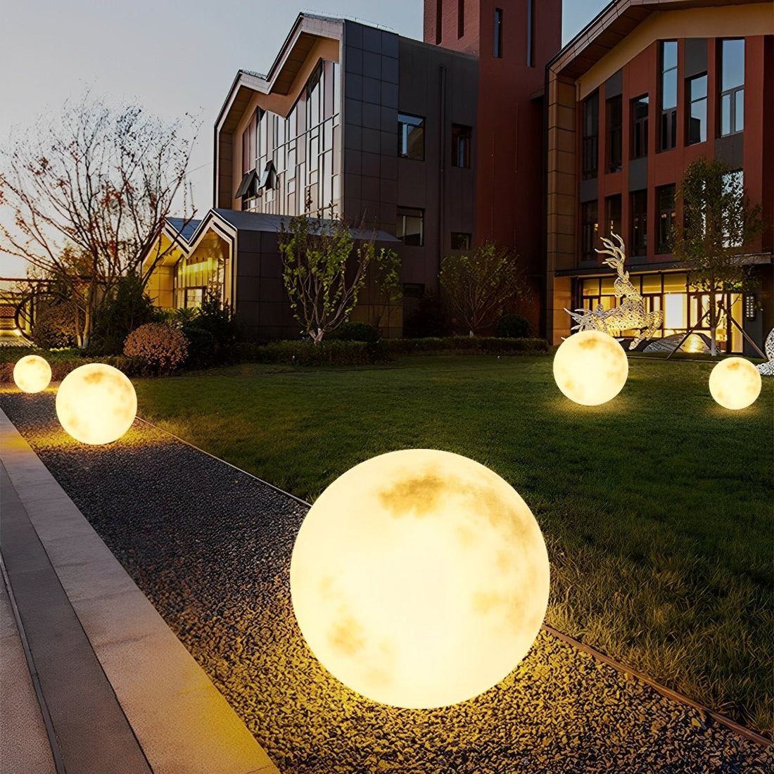 Waterproof Solar Moon Ball Lights Garden Landscape Lights - Flyachilles