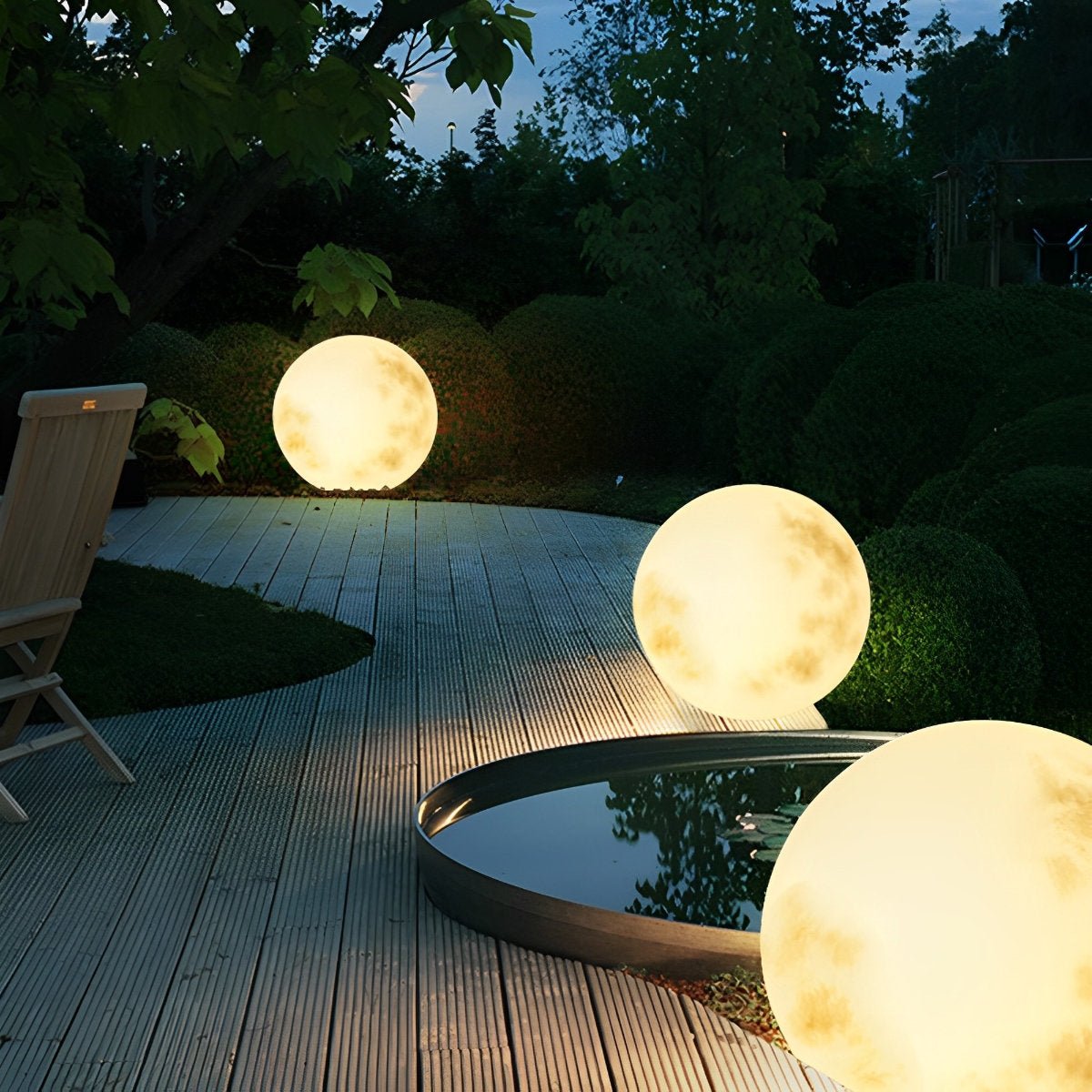 Waterproof Solar Moon Ball Lights Garden Landscape Lights - Flyachilles