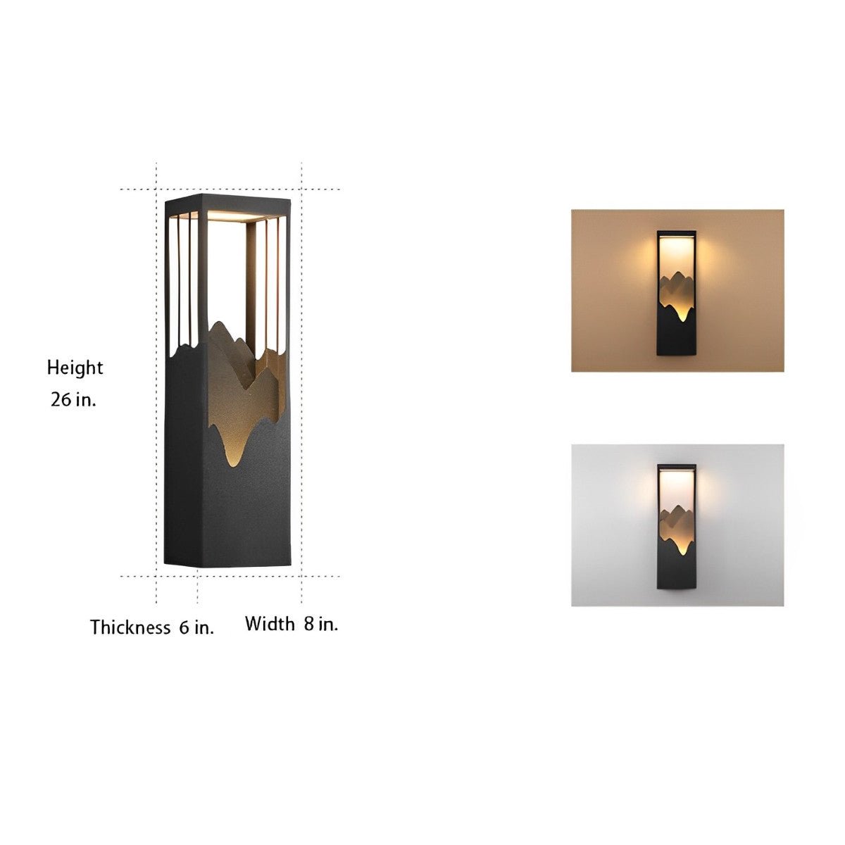 Waterproof Solar Mountain Scenery Led Wall Sconce Garden Wall Light - Flyachilles