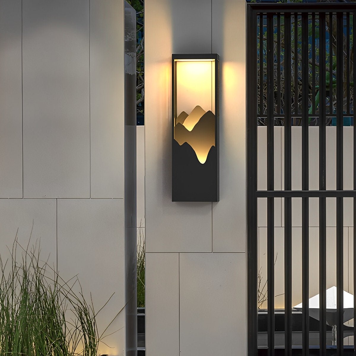 Waterproof Solar Mountain Scenery Led Wall Sconce Garden Wall Light - Flyachilles