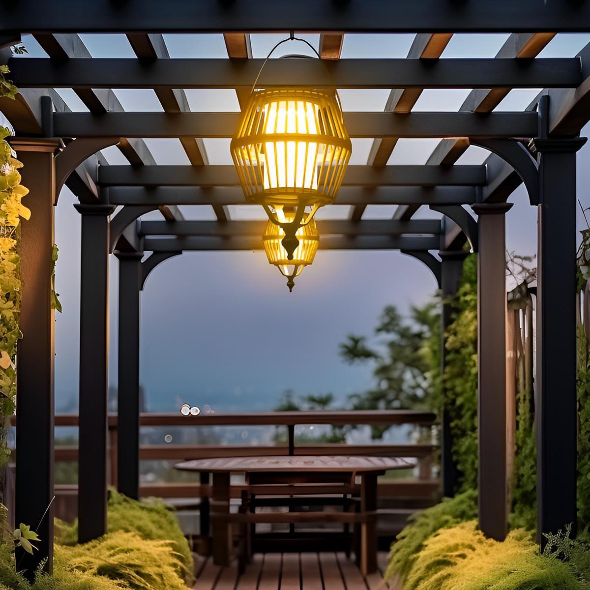 Waterproof Solar Outdoor Lanterns Ceiling Pendant Lights