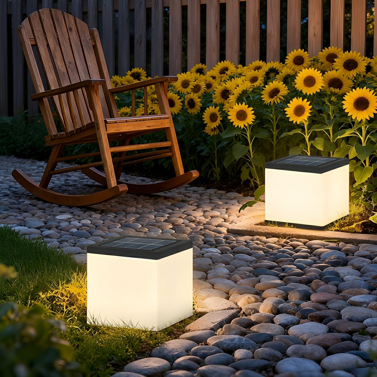 Waterproof Solar Outdoor Square Acrylic Ice Cubes Light - Flyachilles