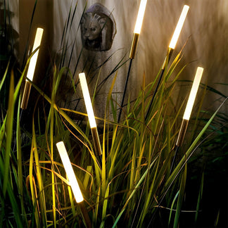 Waterproof Solar Reed-Shaped Lawn Lights LED Stick Ground Landscape ...