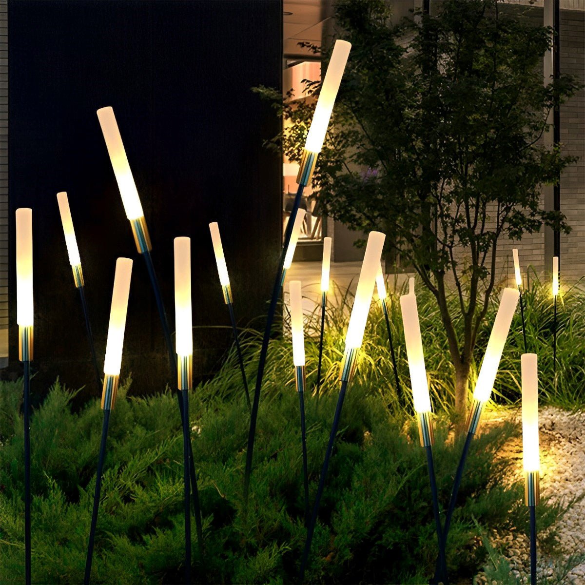 Waterproof Solar Reed-Shaped Lawn Lights LED Stick Ground Landscape ...