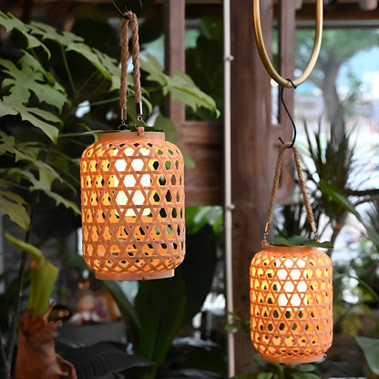 Waterproof Solar Retro Rattan Lanterns Hanging Lights - Flyachilles