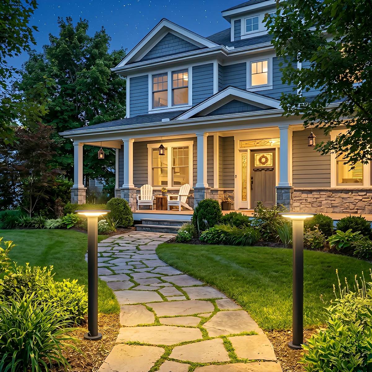 Waterproof Solar Round UFO Shaped LED Path Lights Outdoor Lawn Lights - Flyachilles