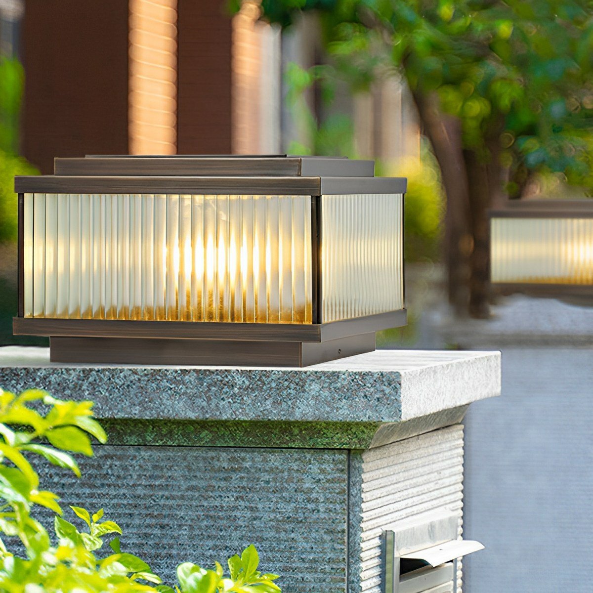 Waterproof Solar Vintage Copper Square LED Outdoor Post Lights - Flyachilles