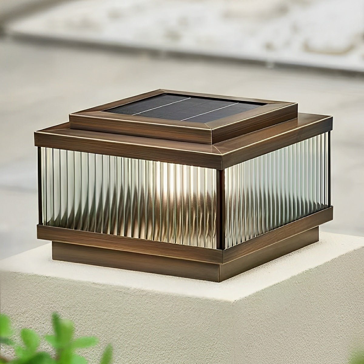 Waterproof Solar Vintage Copper Square LED Outdoor Post Lights - Flyachilles