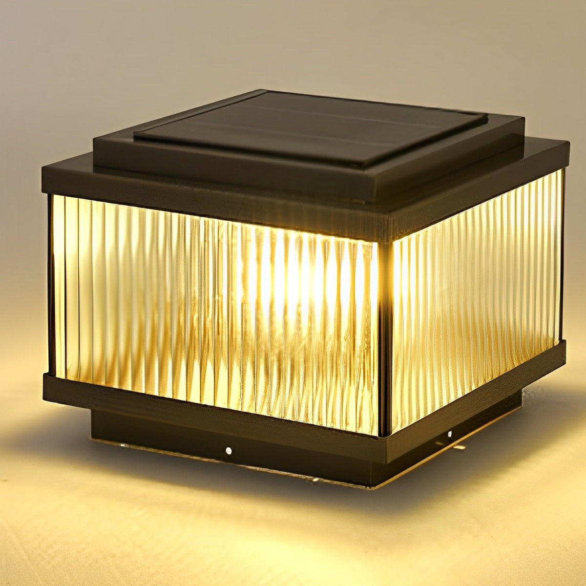 Waterproof Solar Vintage Copper Square LED Outdoor Post Lights - Flyachilles