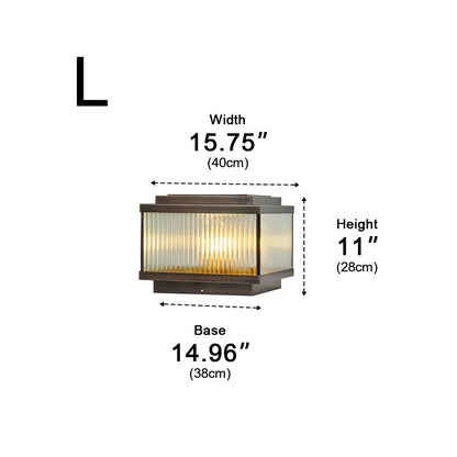 Waterproof Solar Vintage Copper Square LED Outdoor Post Lights - Flyachilles