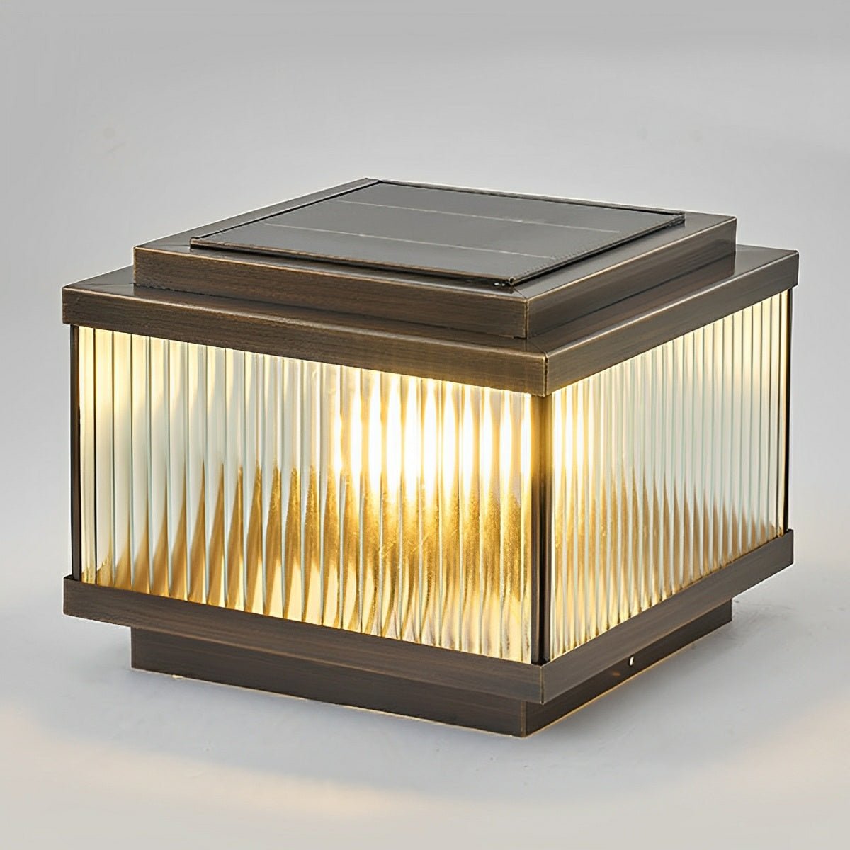 Waterproof Solar Vintage Copper Square LED Outdoor Post Lights - Flyachilles