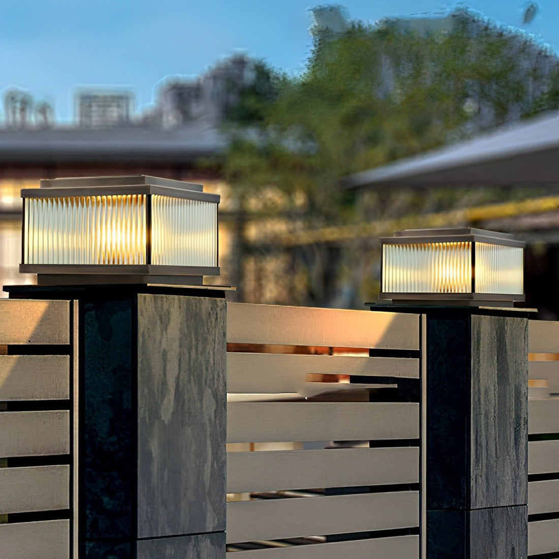 Waterproof Solar Vintage Copper Square LED Outdoor Post Lights - Flyachilles