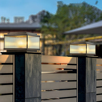 Waterproof Solar Vintage Copper Square LED Outdoor Post Lights - Flyachilles