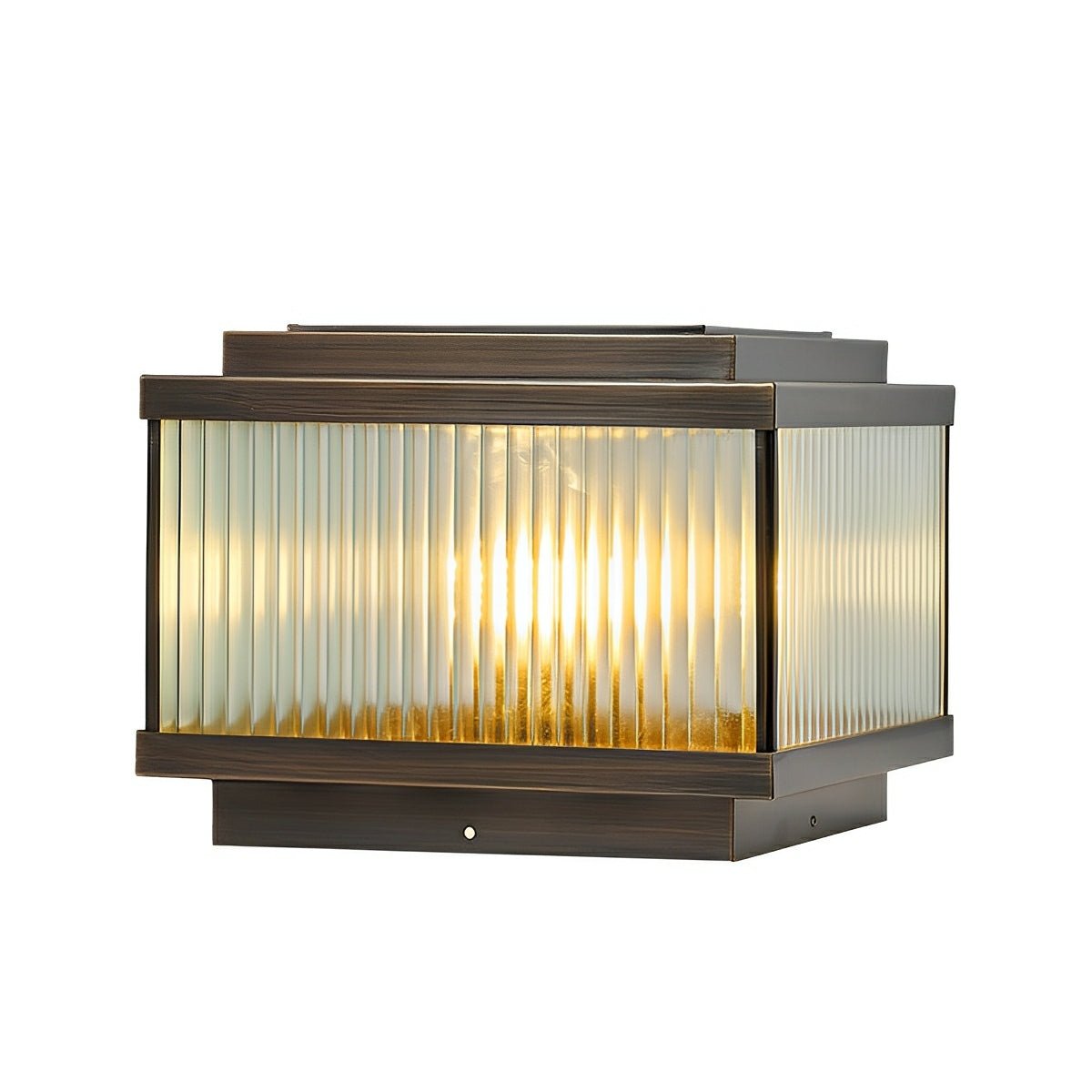 Waterproof Solar Vintage Copper Square LED Outdoor Post Lights - Flyachilles
