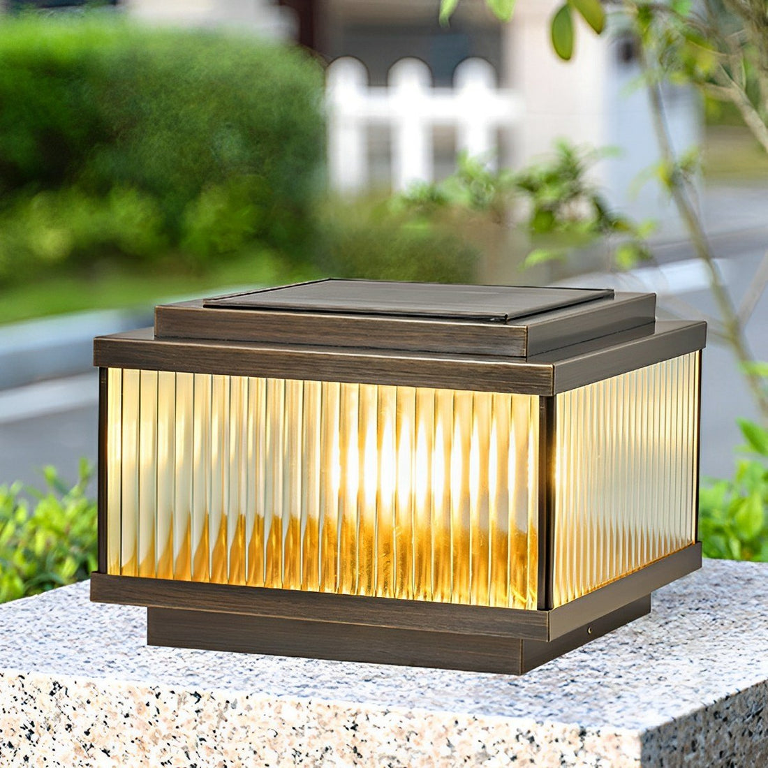 Waterproof Solar Vintage Copper Square LED Outdoor Post Lights - Flyachilles
