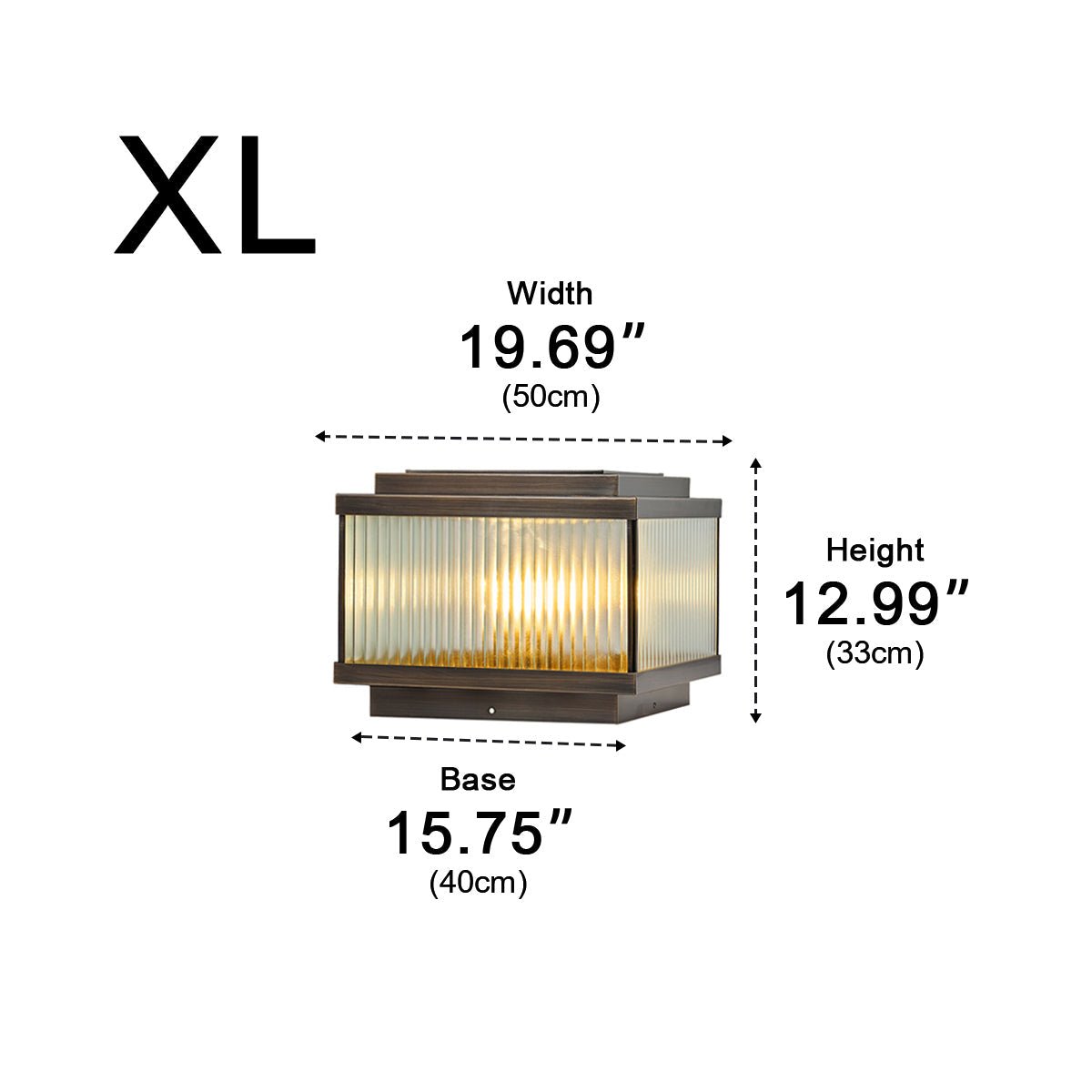 Waterproof Solar Vintage Copper Square LED Outdoor Post Lights - Flyachilles