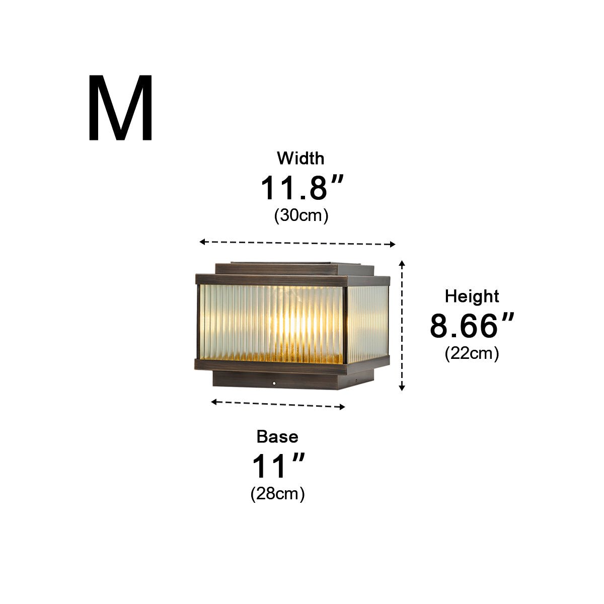 Waterproof Solar Vintage Copper Square LED Outdoor Post Lights - Flyachilles