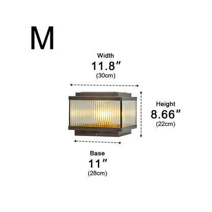 Waterproof Solar Vintage Copper Square LED Outdoor Post Lights - Flyachilles