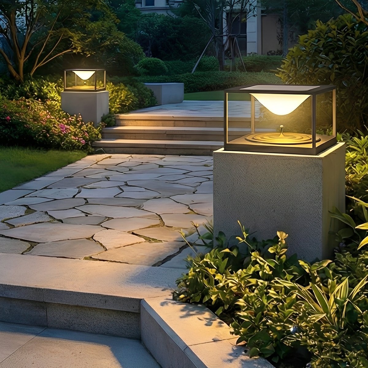 Waterproof Square Dripping LED Outdoor Post Lights - Flyachilles