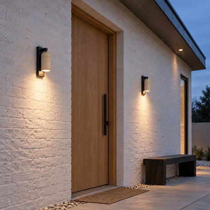 Waterproof Vintage Coastal Cylinder Stone LED Outdoor Wall Light - Flyachilles
