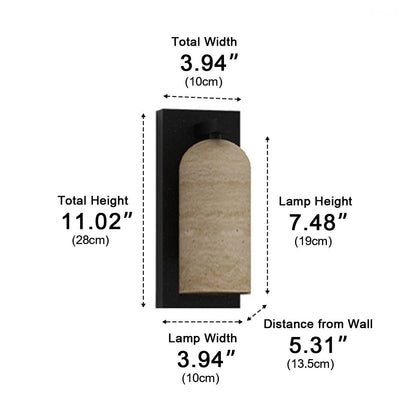 Waterproof Vintage Coastal Cylinder Stone LED Outdoor Wall Light - Flyachilles