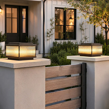 Waterproof Vintage Copper Square LED Outdoor Post Lights - Flyachilles