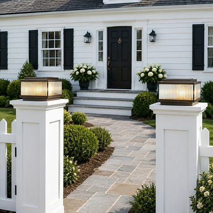Waterproof Vintage Copper Square LED Outdoor Post Lights - Flyachilles