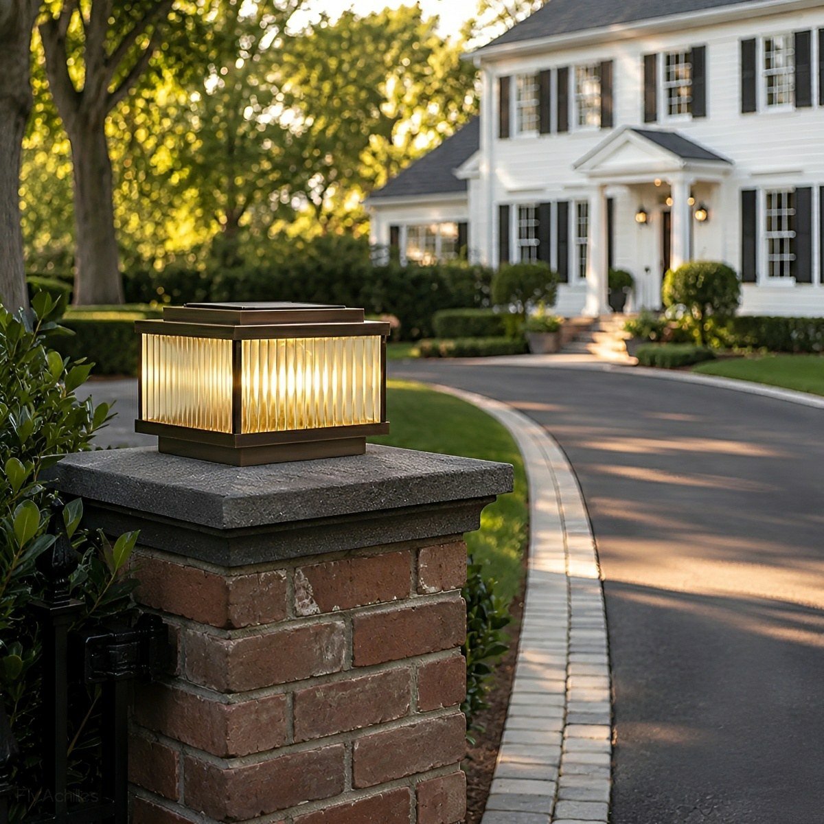 Waterproof Vintage Copper Square LED Outdoor Post Lights - Flyachilles