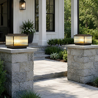 Waterproof Vintage Copper Square LED Outdoor Post Lights - Flyachilles