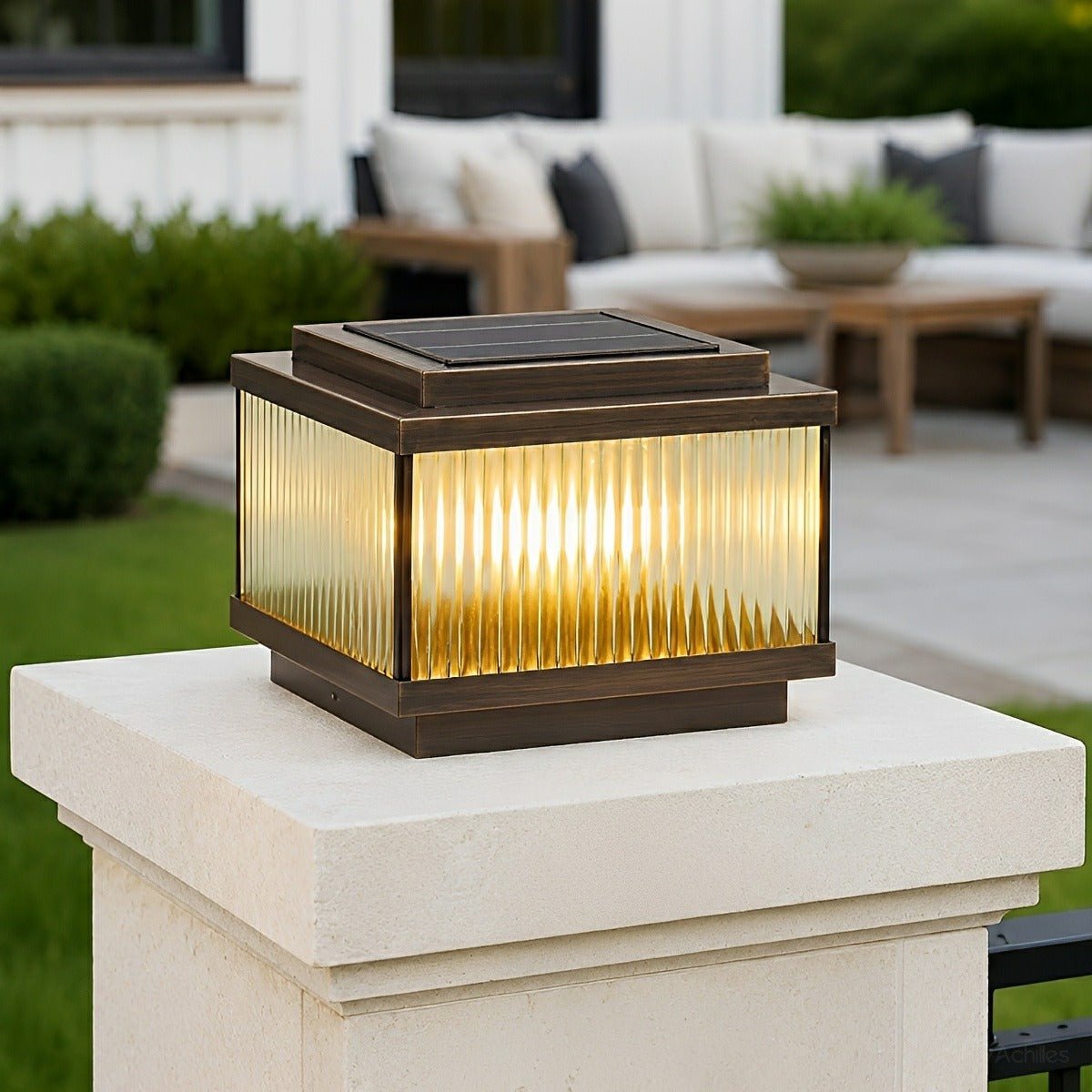 Waterproof Vintage Copper Square LED Outdoor Post Lights - Flyachilles
