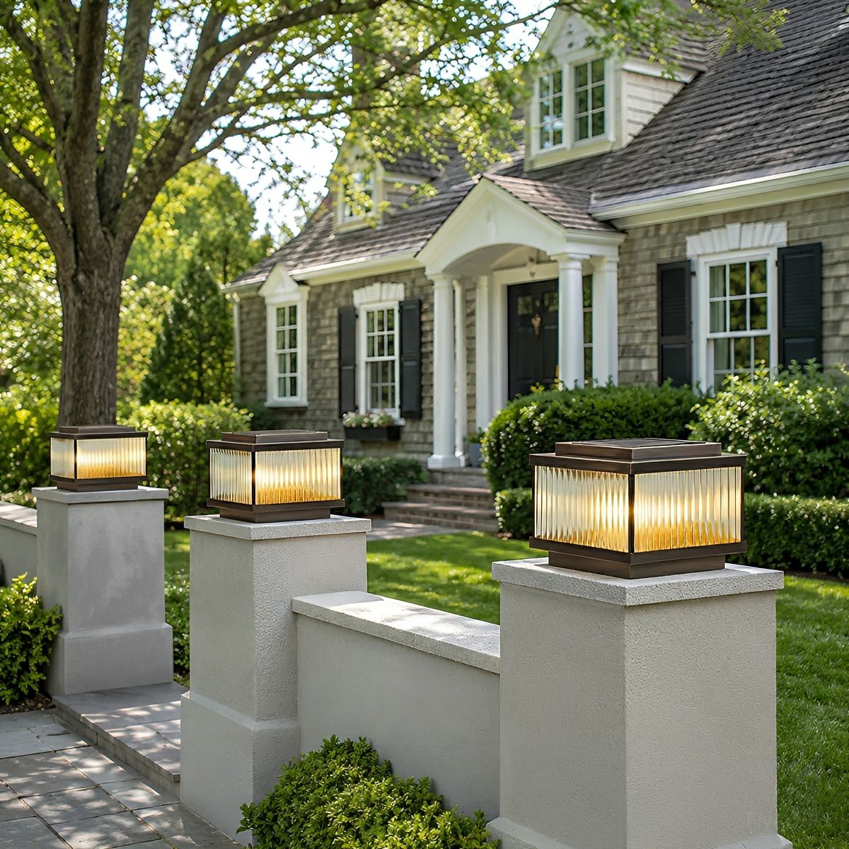 Waterproof Vintage Copper Square LED Outdoor Post Lights - Flyachilles